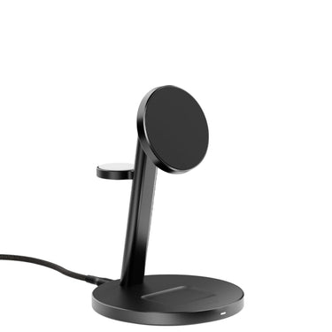 EFM Qi2 Trio Wireless Charge Stand with 5W MFi Apple Watch Charge Pad - Black